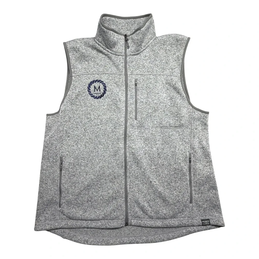L.L. Bean Mens Sweater Fleece Vest XL Gray Heather Full Zip 502209 NWT!